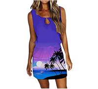 HINTSAN Kleid Damen Kleid Damen Sommer Sexy Minikleid Damen Sexy Pink Kleider Lang Damen Strandkleid Kleid A Linie Knielang Elegant Kleid Sexy Spaghetti Kleid Kurz Eng Minikleid Schwarz V-Ausschnitt