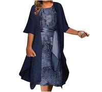 HINTSAN Kleid Damen Sommer Sommerkleider Große Größen Weißes Kleid Damen Blusenkleid Damen Sommer Sommerkleid Festlich Damen Kleider Damen Festlich Elegant Große Größen Swing Kleid Damen