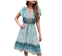 HINTSAN Kleid Festlich Damen Kleider Festlich Damen Neckholder Kleid Damen Lang Kleider Damen Sexy Strandkleider Lang Boho Enges Maxikleid Damen Kleid Damen Party