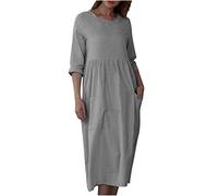 HINTSAN Kleid Hochzeitsgast Damen Freizeitkleider Große Größen Strandkleid Damen Lang Kleid Weiß Mädchen Sommerkleider Damen Knielang Sommerkleid Damen Elegant Eng Curvy Kleider Damen