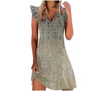 HINTSAN Kleid Mädchen Kurze Kleider Kleid Damen Blumen Sommerkleid Damen Kurz A Linie Maxikleid Rot Neckholder Kleid Damen Sommer Knielang Maxikleid Schwarz Elegant