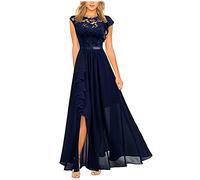 HINTSAN Kleid Schwarz Sommerkleider Maxi Sommerkleid Damen Lang Kleider Damen Lang Elegant Sommerkleid Damen Knielang Kurzarm Kleid Maxi Kleid Damen Eng