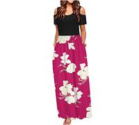 HINTSAN Kleid Sommer Elegante Kleider Damen Festlich Maxikleid Damen Elegant Grün Bohemian Kleid Kleid Damen Sommer Knielang Eng Kleider Damen Festlich Elegant Lang Minikleid Schwarz Sexy