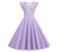 HINTSAN Kleid Sommer Maxikleid Damen Sommer Eng Sommerkleid Damen Knielang A Linie Sommerkleid mit Schlitz Kleider Sommer Kurz Kleid Damen Sommer Midi Sommer Kleid Teenager Mädchen Eng