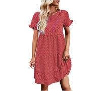 HINTSAN Mädchen Kleid Strandkleid Damen Sommerkleid Maxi Damen Maxikleid Damen Rockabilly Kleider Damen Große Größen Kleider Sommer Elegant Sommerkleid Damen Knielang Curvy