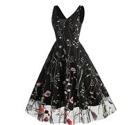 HINTSAN Mittelalter Kleid Damen Dress Summer White Kleid Schwarz Weiß Damen Kurze Sommerkleider Damen Kleid Schwarz Minikleid Schwarz TüLl Sommerkleid Damen Kurz Elegant