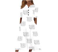 HINTSAN Musselin Kleid Damen Kleid Schwarz Sexy Kleider Midi Kleid Beige Damen Kleider Teenager Mädchen Lang Maxikleid Damen Sommer Boho Sommerkleid mit Blumen