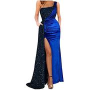 HINTSAN Partykleid Damen Frühlingsangebote V-Ausschnitt A-Linien Brautjungfernkleid Bridesmaid Dress V-Ausschnitt Kurzarm Minikleid Strand Kleider Einfarbig A-Linie Mini Denimkleid Party Strandkleid