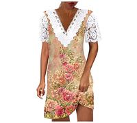 HINTSAN Prinzessin Kleid Mädchen Maxikleid Damen Sommer Eng Kleider Damen Knielang Schwarz Gothic Kleid Strandkleid Damen Sommer Sexy Kleider Damen Sommer A Linie Sexy Minikleid Ärmellos