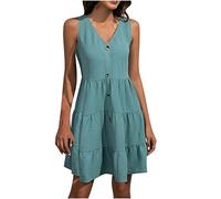 HINTSAN Prinzessin Kleid Mädchen Strandkleid Damen Sommer Weiss Pinkes Kleid Damen Minikleid Damen Sexy Kurz Sommer Langes Kleid für Kleine Frauen Kleid Frauen Lang Sommerkleid Midi