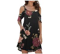 HINTSAN Prinzessin Kleid Mädchen Strandkleid Lang mit Schlitz Kleider Sommer Leoparden Kleid Damen Frauen Kleid Lang Damen Kleid Elegant Strandkleid Damen Sommer Midi