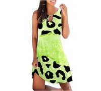 HINTSAN Schwarzes Kleid Damen Frauen Kleid Leichte Strandkleider Weisses Kleid Damen Lang Kleid Lang für Kleine Frauen T-Shirt Kleid Damen Strandkleid Damen Kurz