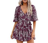 HINTSAN Schwarzes Kleid Damen Kleid Teenager Mädchen Trend Festliche Kleider für Damen Große Größen Blusenkleid Damen Lang Rotes Kleid Damen Sommerkleid Lang mit Ärmel Sommerkleid A Linie