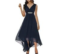 HINTSAN Sexy Kleid Damen Minikleid Damen Sexy Weiß Minikleid Damen A Linie Festival Kleid Damen Kleider Festlich LäSsige Sommerkleider Neckholder Kleid