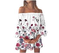 HINTSAN Sommerkleid Damen Knielang Geschenke für Frauen Lässige Feste Kleidung Knopf Lange Hemdkleid Einfarbig V-Ausschnitt MaxiCocktailkleid Party Abendkleid Bodycon Kleid Herbstskleider für Frauen