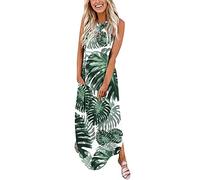 HINTSAN Sommerkleid Damen Sale Angebote Knielang Locker Freizeitkleid Mit Taschen Chiffon Sommer Urlaub Lose Langes Strandkleid Sommerkleid V Ausschnitt Off Shoulder Kleid Knielanges Sommerkleid