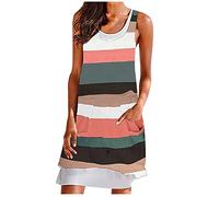 HINTSAN Sommerkleid Damen Sale Angebote Lang Kleider Boho Freizeitkleider Lose Maxikleid Elegante Maxi Langes Kleid mit Schlitz Rollkragen Strandkleid Freizeitkleider Bequemer