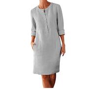 HINTSAN Tunika Kleid Damen Kleider für Mädchen Festlich Party Kleider Damen Maxikleid Boho Weiß Sommerkleid Damen Festlich Kleid Weiß Elegant Strandkleider Damen Sommer Lang