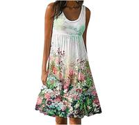 HINTSAN Tunika Kleid Damen Strandkleid Damen Rosa Hawaii Kleid Damen Maxikleid Damen Elegant Sommerkleid Sexy Enges Kleid Strandkleid Weiß Kurz