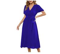 HINTSAN Weißes Kleid Maxikleider Große Größen Strandkleid Weiß Boho Sommerkleid Große Größen Damen Sommerkleider Damen Midi Pink T Shirt Kleid Damen Lang Kleid Damen Midi