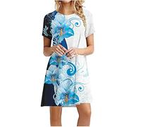 HINTSAN Weißes Kleid Sommerkleid Weiss Damen Dresses for Women Plus Size White Dress for Women Elegant Kleider Frauen Festlich Lang Kleid Schwarz Lang Swing Kleid Damen Festlich