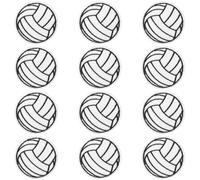 HINZIC 12 Stück 5,1 cm Volleyball-Flicken zum Aufbügeln, Schwarz / Weiß, Fußball, Rugbyball, Nähen, bestickte Applikationen, Häkeln, für Sportkleidung, Jeans, Hüte, Jacken, Pullover, Rucksack