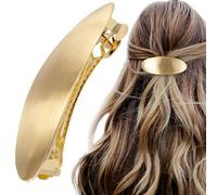 HINZIC 7,6 cm ovale Haarspange aus Metall, große Haarspange, Vintage, Gold, französische Hochzeit, Abschlussball, formelle Haar-Accessoires für Frauen, langes dickes Haar