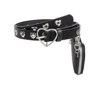 HIOPOIUYT Lässige Gürteltasche mit Dornschließe für Damen, coole Subkultur, Liebe-Taillengürtel mit Nieten, Nieten, für Teenager, Mädchen, Taillengürtel, Accessoire, modisches Accessoire, Gürtel mit