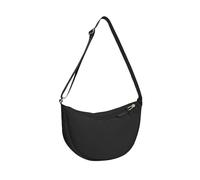 HIOQFR Halbmond Tasche Damen Schultertasche Hobo Casual Crossbody Bag Umhängetasche Stoff Got Bag Moon Bag Small Halfmoon Handtasche mit Reißverschluss Bauchtasche Verstellbarer Schultergurt-Schwarz