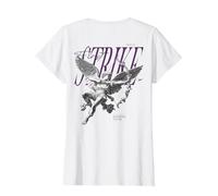 Hip Hop Angel Vintage Edgy Y2K Backprint Streetwear Engel T-Shirt, Damen, Weiß, S