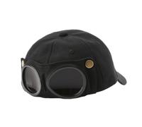 Hip-Hop-Cap, Baseballkappe mit Sonnenbrille, Retro-Hut - Hip-Hop-Sonnenblende für Männer und Frauen, verstellbar, UV-Schutz, Unisex in Schwarz