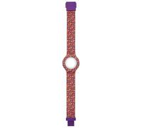 HIP HOP Damenuhr, Kollektion Logomania, analoges Uhrwerk, wasserdicht bis 50 Meter, Armband aus Silikon mit Stoff, Länge verstellbar, Geschenkideen für Damen, case 32 mm, SILIKON MIT STOFF, Kein