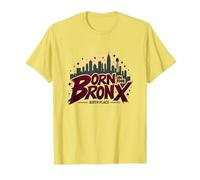 Hip Hop Geboren in der Bronx Urban NYC Skyline Art T-Shirt, Herren, Gelb, XL