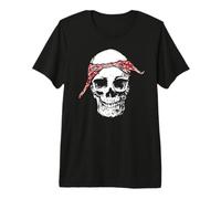 Hip-Hop-Halstuch mit Totenkopf und rotem Hund im Retro-Rap-Stil Premium T-Shirt