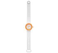 Hip Hop Hero.Dot Damen Armbanduhr aus Silikon in der Farbe Weiß-Orange 34mm, Wasserdichtigkeit: 5Bar, HWU1134