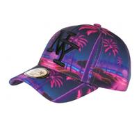 HIP HOP HONOUR NY Cap Rosa und Blau Tropical Palmen Sunset Baseball - Unisex, blau, Einheitsgröße