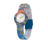 HIP HOP, Kollektion Paisley, Damenuhr mit Armband aus hypoallergenem Silikon und Paisley-Stoffen, Gehäuse 32 mm, wasserfest, Sunray-Verarbeitung, hellblau, 32, Modern