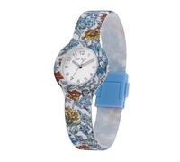 HIP HOP, Kollektion Winter Blossom, Damenuhr mit Winterblumen mit Liberty-Textilien und Silikonarmband, wasserdicht, Armband