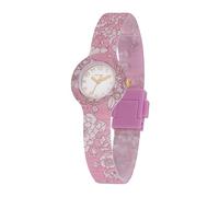 HIP HOP, Kollektion Winter Blossom, Damenuhr mit Winterblumen mit Liberty-Textilien und Silikonarmband, wasserdicht, Rosa, 28, Modern
