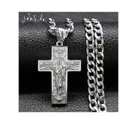 Hip Hop Kreuz Jesus Taube Anhänger Halskette für Männer 316 Edelstahl Silber Farbe Religiöse Halsketten