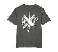 Hip-Hop Rap Deutschrap Musik Kreuz T-Shirt, Herren Große Größen, Anthrazit, 5X Tall