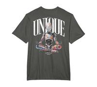 Hip Hop Vintage Edgy Urban Y2K Backprint Streetwear Roboter T-Shirt, Herren Große Größen, Anthrazit, 5X Tall