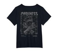 Hip Hop Vintage Hipster Y2K Edgy Urban Backprint Streetwear T-Shirt, Damen Große Größen, Schwarz, 2X