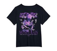 Hip Hop Vintage Hipster Y2K Edgy Urban Backprint Streetwear T-Shirt, Damen Große Größen, Schwarz, 4X