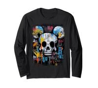 Hip Hop Y2K Vintage Hipster Edgy Urban Streetwear Skull Langarmshirt