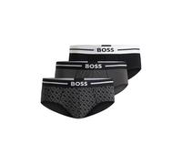 BOSS Dreier-Pack Slips aus Stretch-Baumwolle mit Logo - Style HipBr 3P Bold Design, 50531706 Schwarz / Grau L