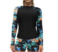Hippie Badeanzug Damen Zweiteilig Blumendruck Tauchanzug Langarm Tanikinis Sonnenschutz Shaping Schwimmanzug Spanx UV Schutzkleidung Schwimmanzug Badehose