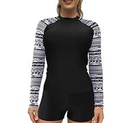 Hippie Badeanzug Damen Zweiteilig Blumendruck Tauchanzug Langarm Tanikinis Sonnenschutz Shaping Schwimmanzug Spanx UV Schutzkleidung Schwimmanzug Badehose