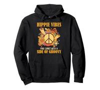 Hippie Vibes Friedenszeichen Free Spirit Groovy Flower Vibe Pullover Hoodie