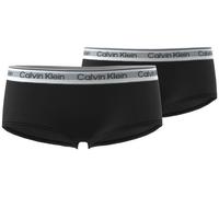 Hipster "2PK SHORTY", Mädchen, Gr. 152/158, 2x schwarz, Jersey, Obermaterial: 95% Baumwolle, 5% Elasthan, CALVIN KLEIN UNDERWEAR, unifarben, körpernah, Unterhosen, Mit Markennamen auf dem Bund, für Ki
